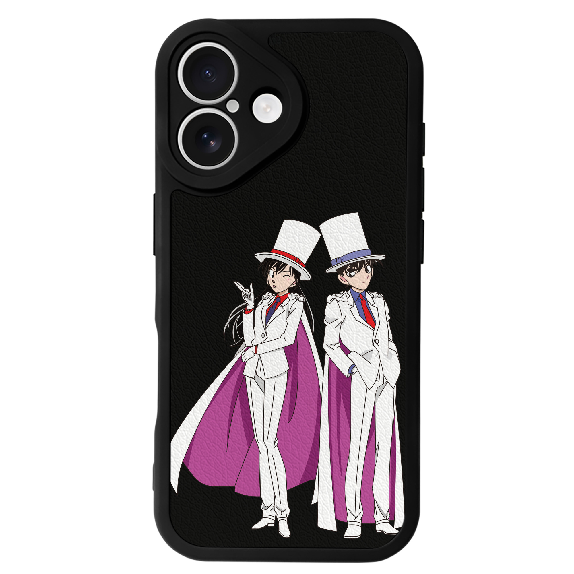 （画像用） 名探偵コナン くろば かいと Detective Conan Kuroba Kaito 【iPhone 16シリーズ対応】シリコンスマホケース（レザー調） 材質：シリコン